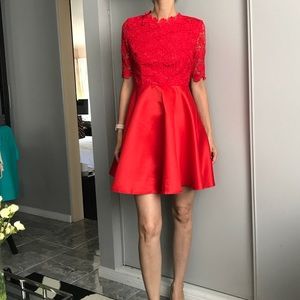 Red mini cocktail dress